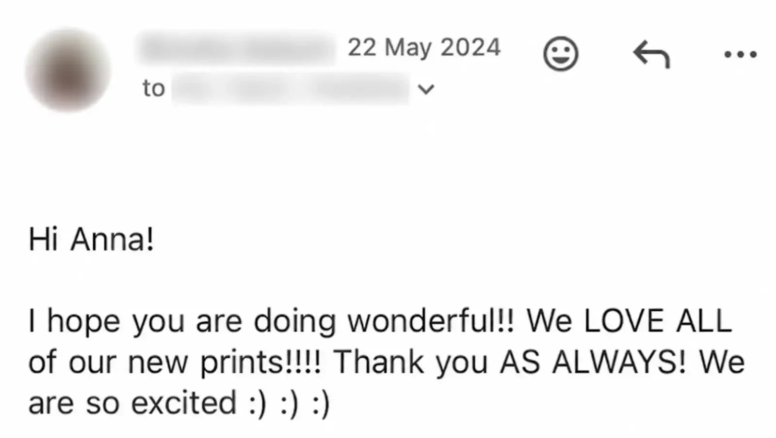 Email from a client: We LOVE ALL of our new prints!!!! Thank you AS ALWAYS!