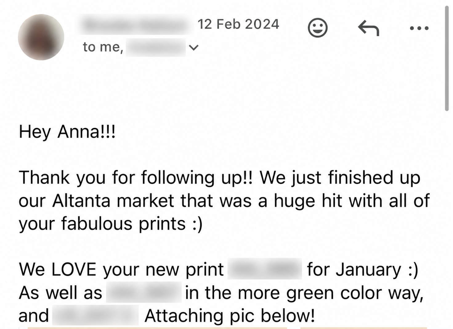 Email from a client: We just finished up our Atlanta market that was a huge hit with all of your fabulous prints.